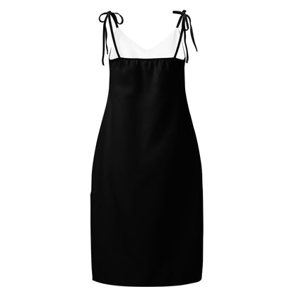 Jersey Knit Black Tie-strap midi dress womens casual