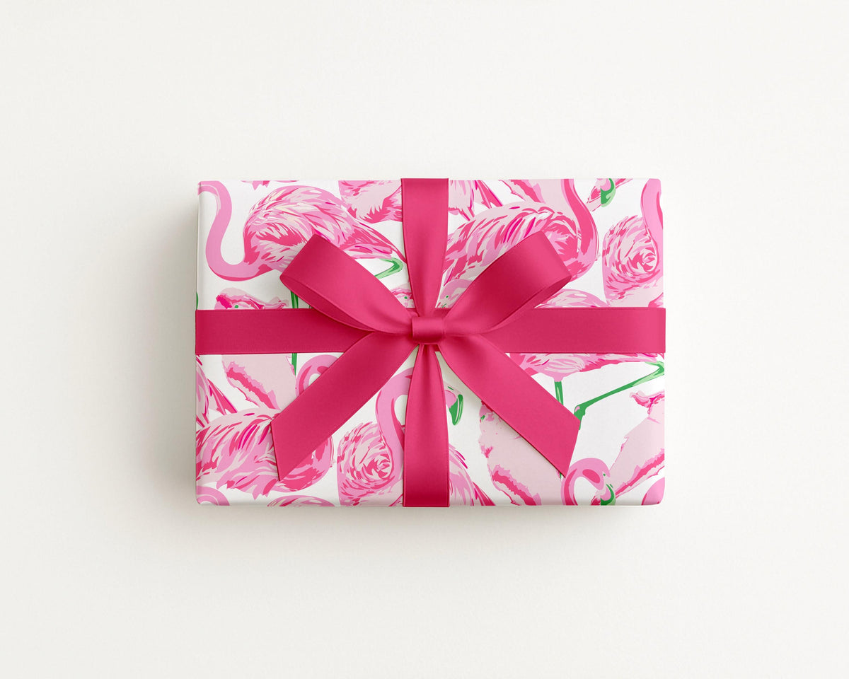 Palm Springs Flamingo Coastal Preppy Gift Wrap