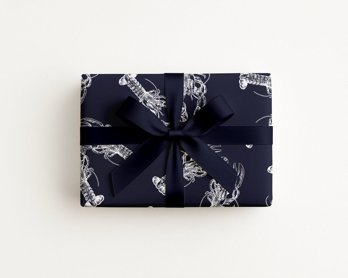 Nauti Love Lobster Navy Blue Gift Wrap