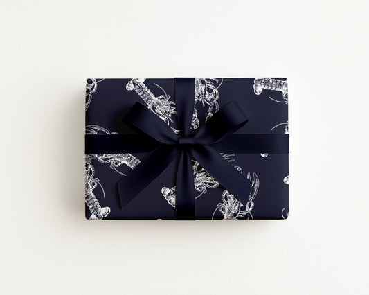 Nauti Love Lobster Navy Blue Gift Wrap