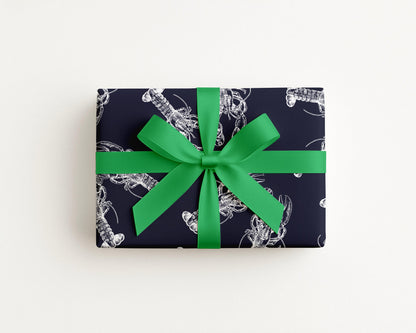 Nauti Love Lobster Navy Blue Gift Wrap