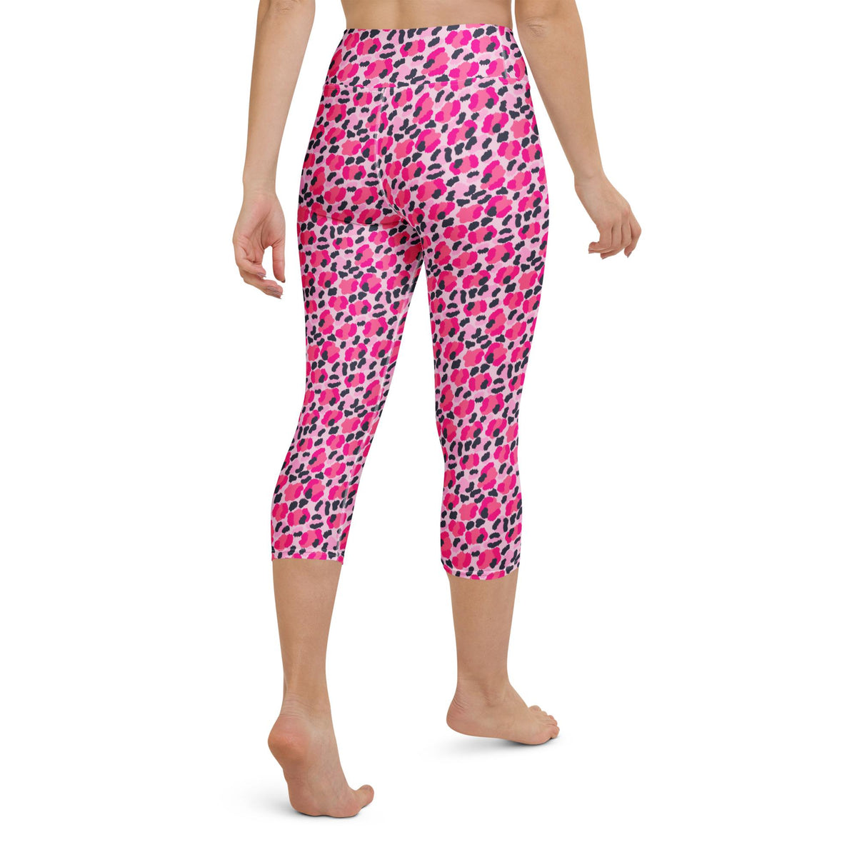 Leopard Pink Navy Coastal Preppy Yoga Capri Leggings