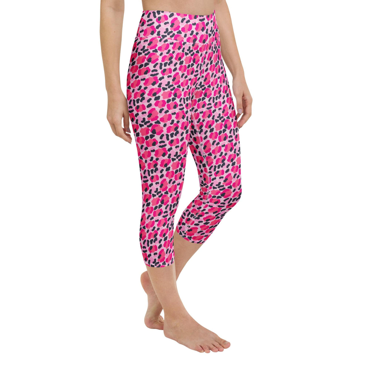 Leopard Pink Navy Coastal Preppy Yoga Capri Leggings