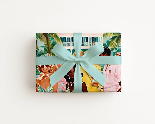 Palm Beach Party Coastal Preppy Gift Wrap