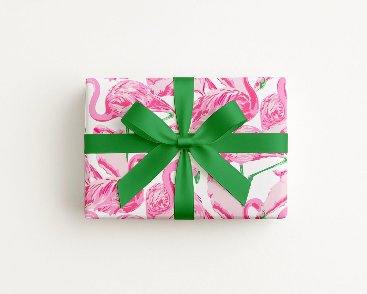 Palm Springs Flamingo Coastal Preppy Gift Wrap