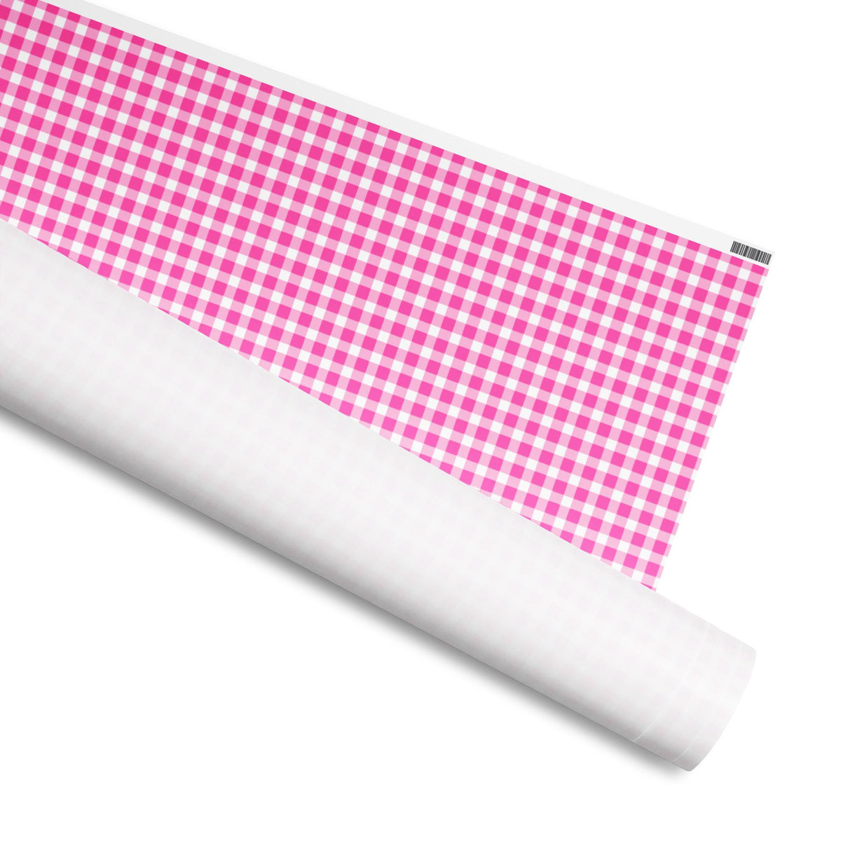 Scalloped Gingham Check Pink gift wrap in pink by The Happy Fun Shop, photo 2 of 3