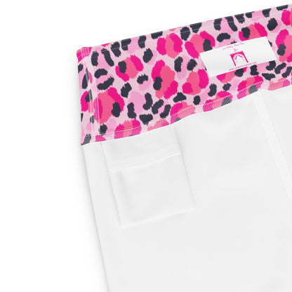 Leopard Pink Navy Coastal Preppy Yoga Capri Leggings