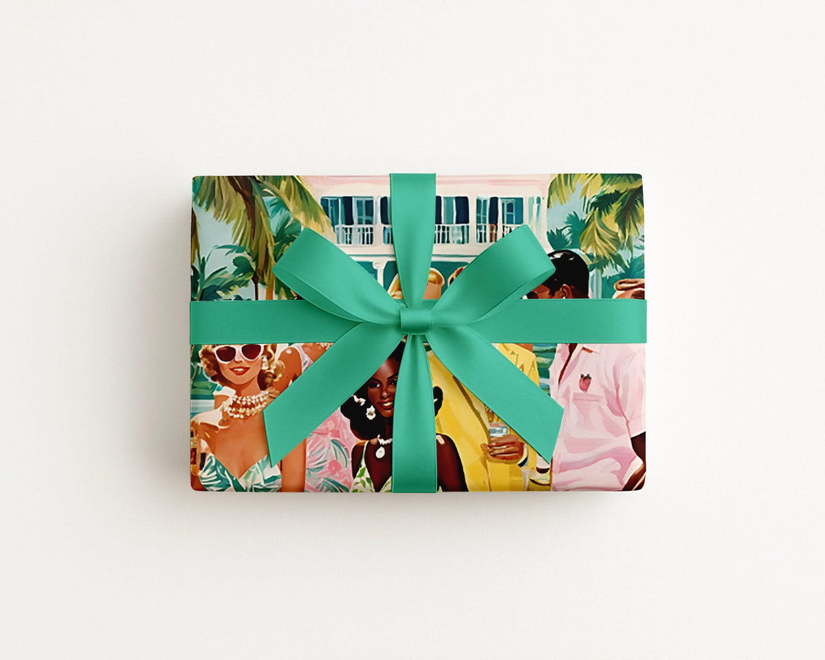 Palm Beach Party Coastal Preppy Gift Wrap