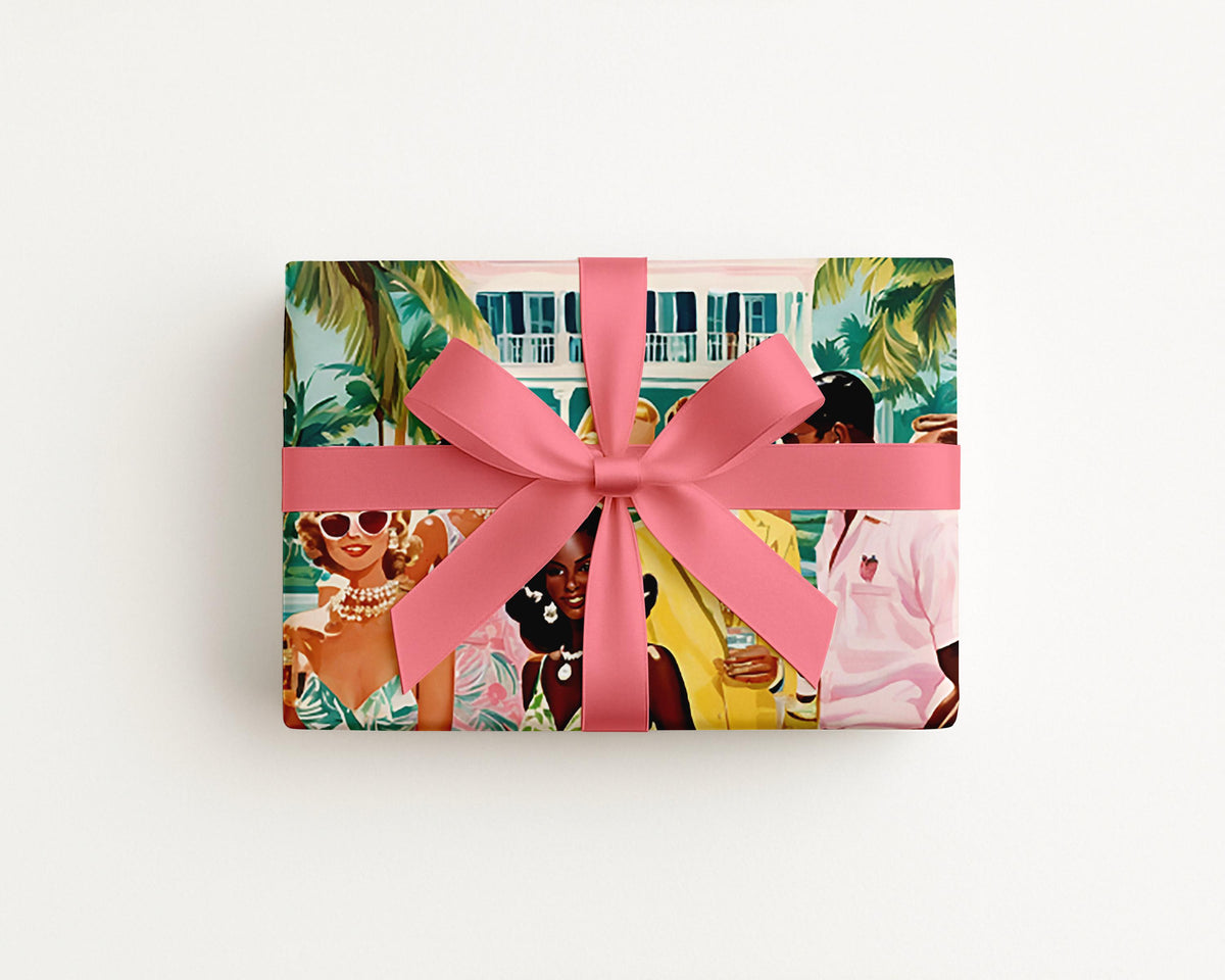Palm Beach Party Coastal Preppy Gift Wrap