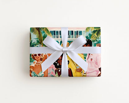 Palm Beach Party Coastal Preppy Gift Wrap