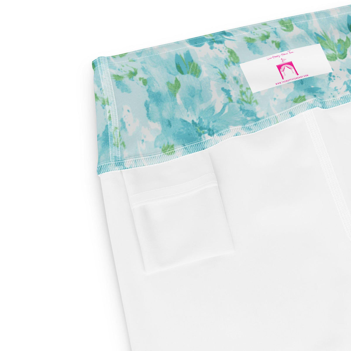 Nantucket Blue Hydrangea Yoga Capri Leggings