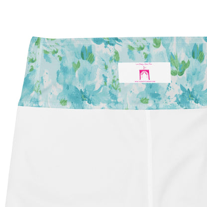 Nantucket Blue Hydrangea Yoga Capri Leggings