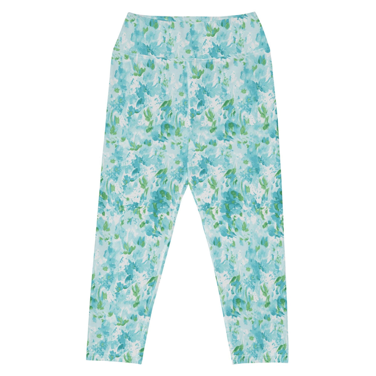 Nantucket Blue Hydrangea Yoga Capri Leggings