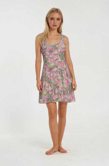 Palm Beach Tiki Hut Coastal Preppy Skater Dress