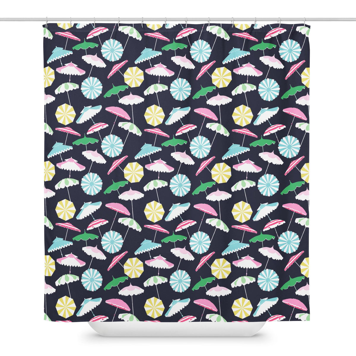 Beach Umbrella Party Coastal Preppy Shower curtain