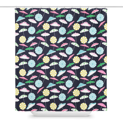 Beach Umbrella Party Coastal Preppy Shower curtain