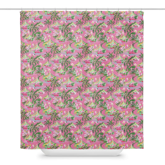 Palm Beach Tiki Hut Shower curtain