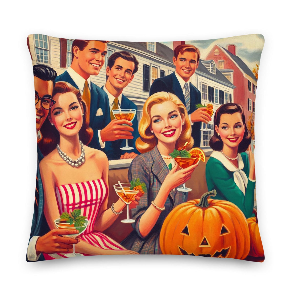 Newport Halloween Cocktail Party throw pillow by The Happy Fun Shop, photo 2 of 2
