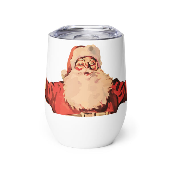 Happy Santa Claus Wine tumbler