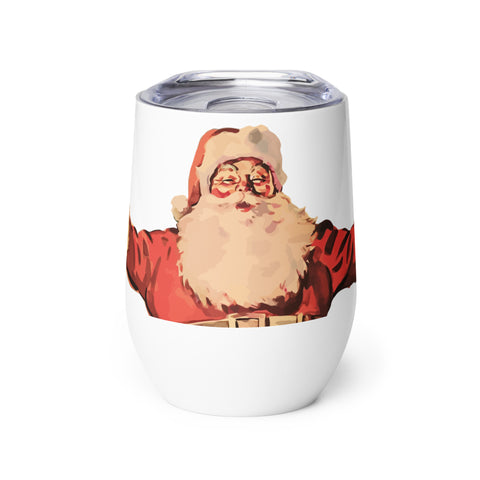 Happy Santa Claus Wine tumbler