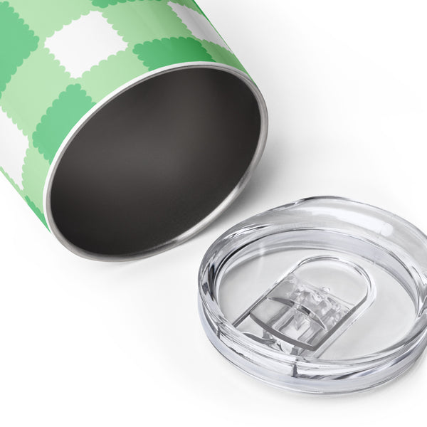 Scalloped Gingham Wine tumbler Spring Green