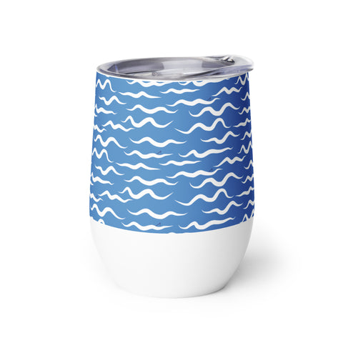 Shark Waves Wine tumbler