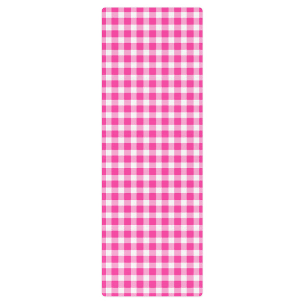 Scalloped Gingham Yoga mat Bright Pink