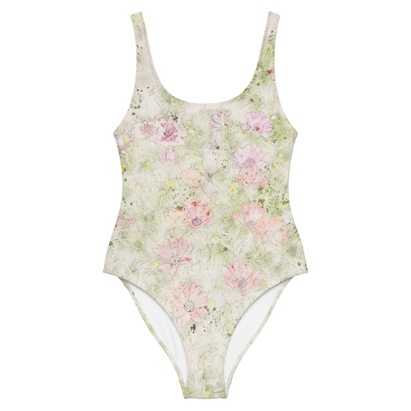 Watercolor Floral One-Piece Swimsuit