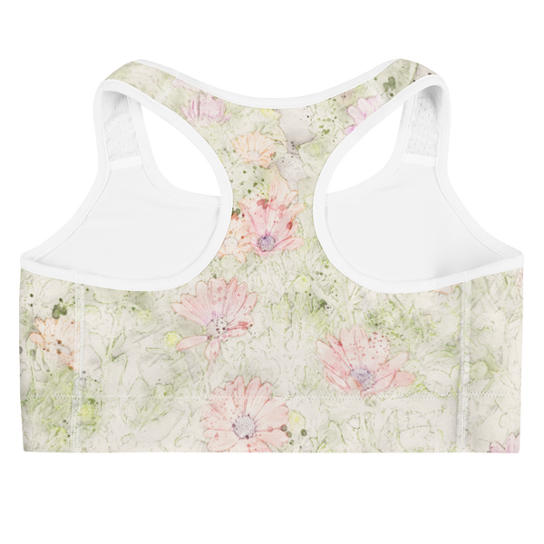 Watercolor Floral Sports bra