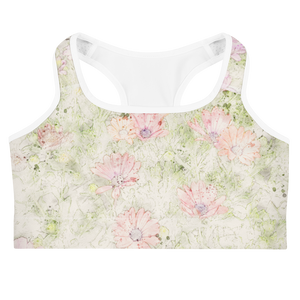 Watercolor Floral Sports bra
