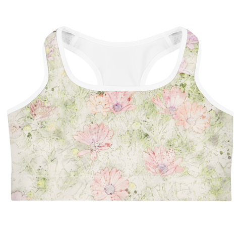 Watercolor Floral Sports bra