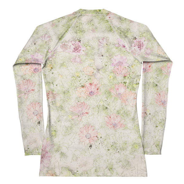 Watercolor Floral Women's Rash Guard