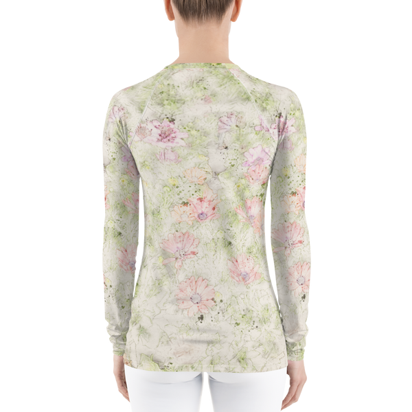 Watercolor Floral Women's Rash Guard