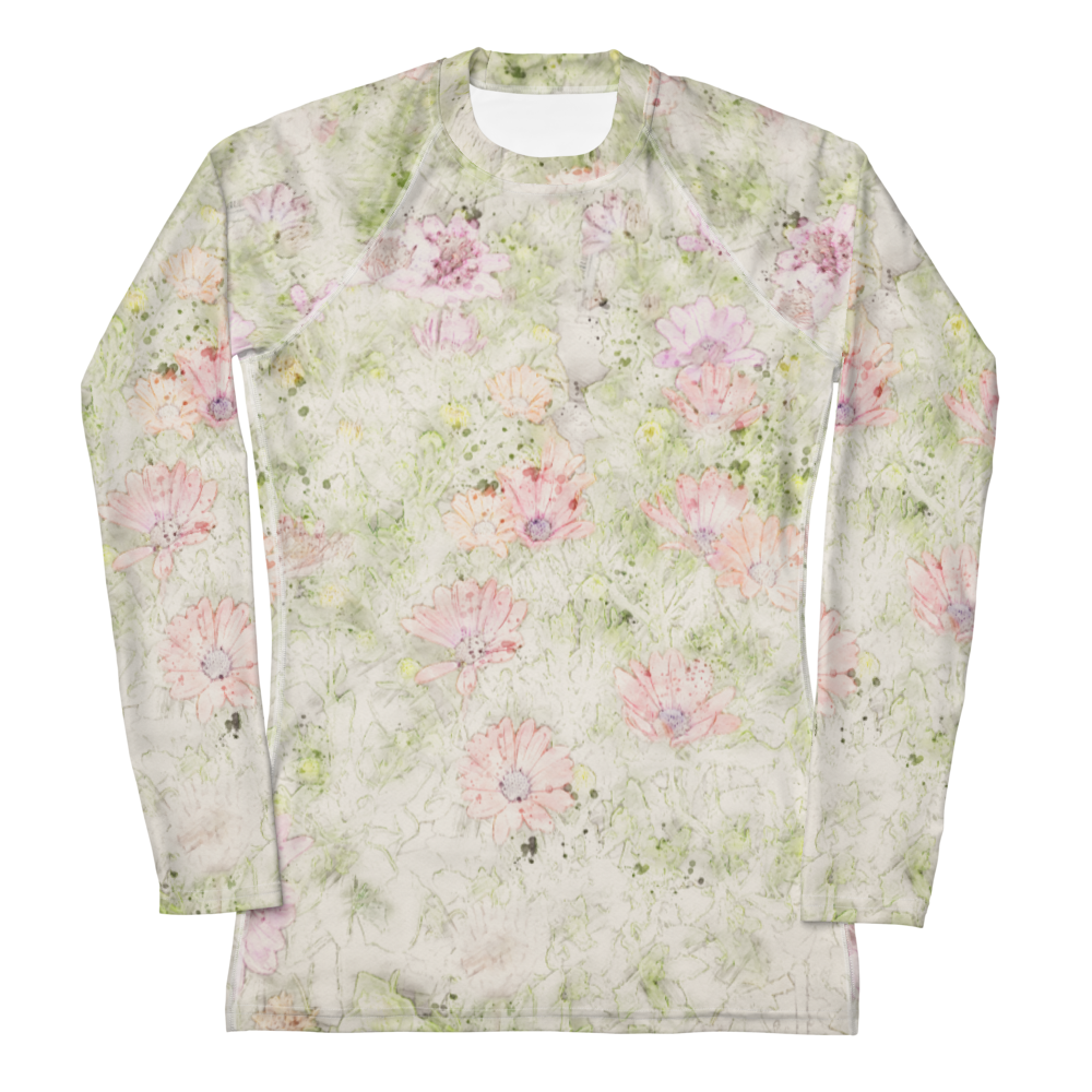 Watercolor Floral Women's Rash Guard