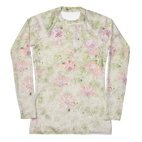 Watercolor Floral Women's Rash Guard