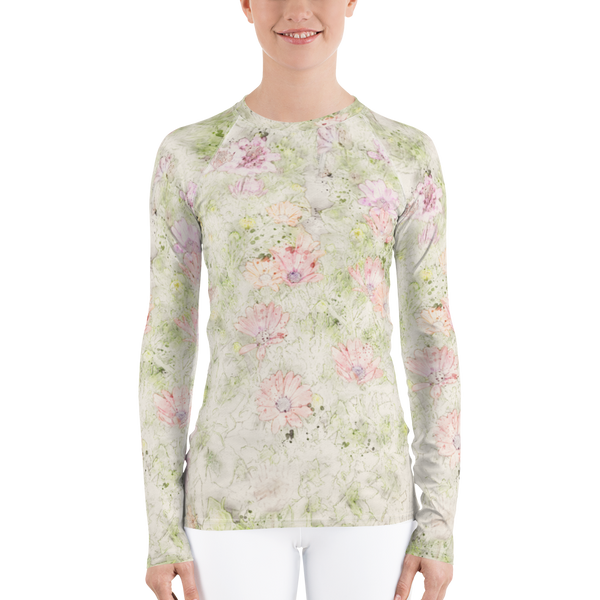 Watercolor Floral Women's Rash Guard