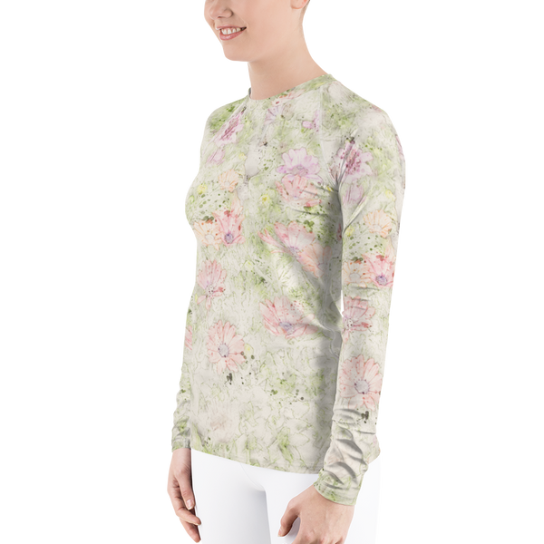 Watercolor Floral Women's Rash Guard