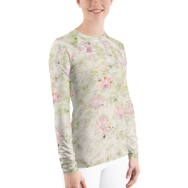 Watercolor Floral Women's Rash Guard