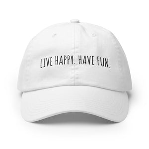 LIVE HAPPY HAVE FUN Unisex Champion-brand Cotton Cap