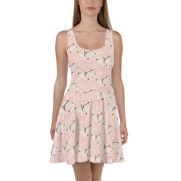 Happy Flamingo Skater Dress