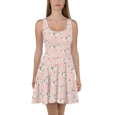 Happy Flamingo Skater Dress