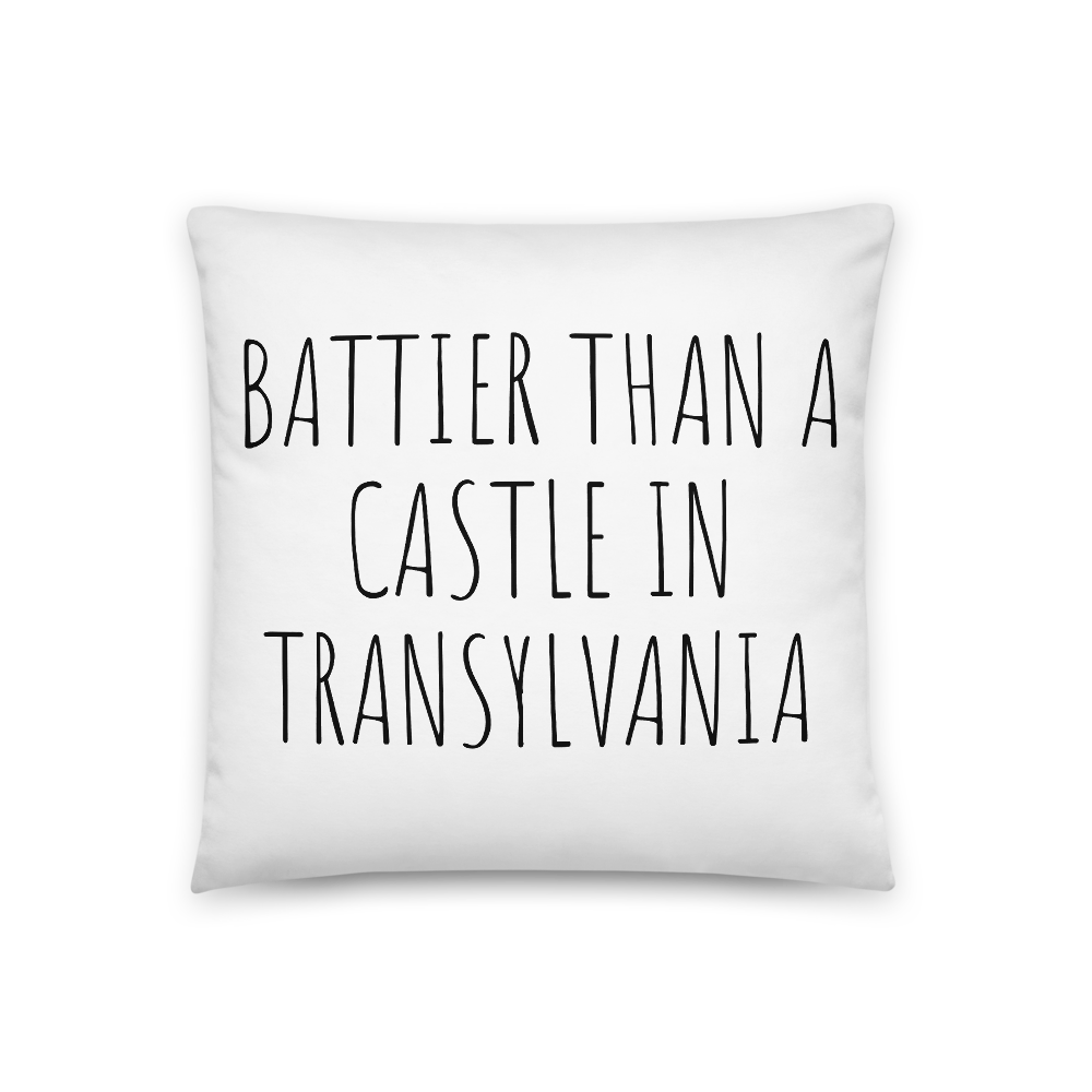 Battier Than A Castle In Transylvania Throw Pillow