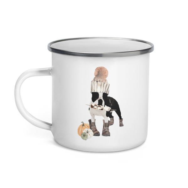 S'mores Anyone Boston Terrier Enamel Mug