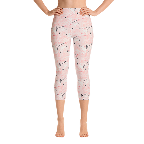 Happy Flamingo Yoga Capri Leggings