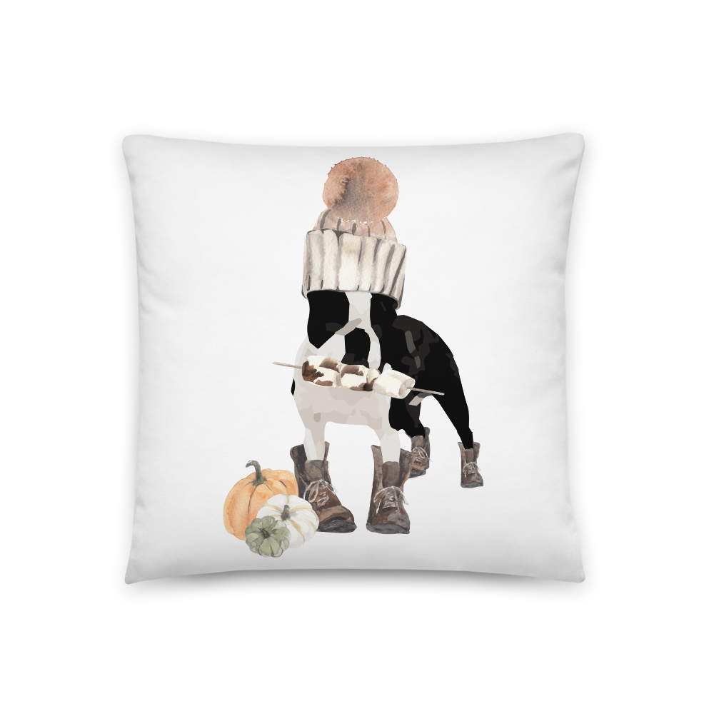 S'mores Anyone Boston Terrier Throw  Pillow