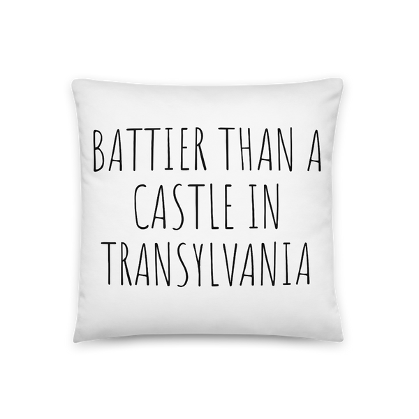 Battier Than A Castle In Transylvania Throw Pillow