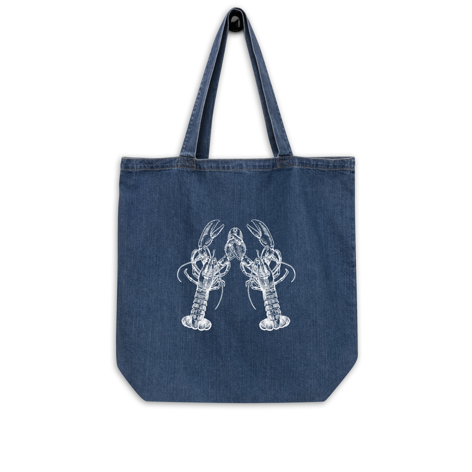 Nauti Love Lobster Organic denim tote bag