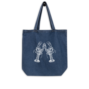 Nauti Love Lobster Organic denim tote bag
