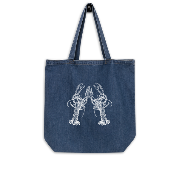 Nauti Love Lobster Organic denim tote bag