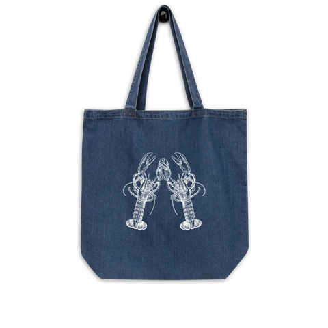 Nauti Love Lobster Organic denim tote bag